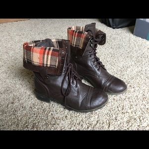 Fold Over Combat Boots